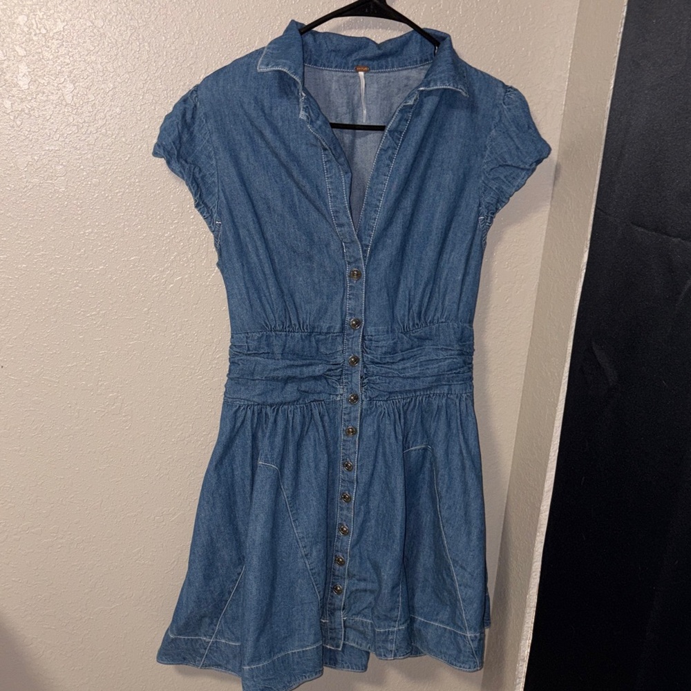 Free People Blue Denim Mini Dress